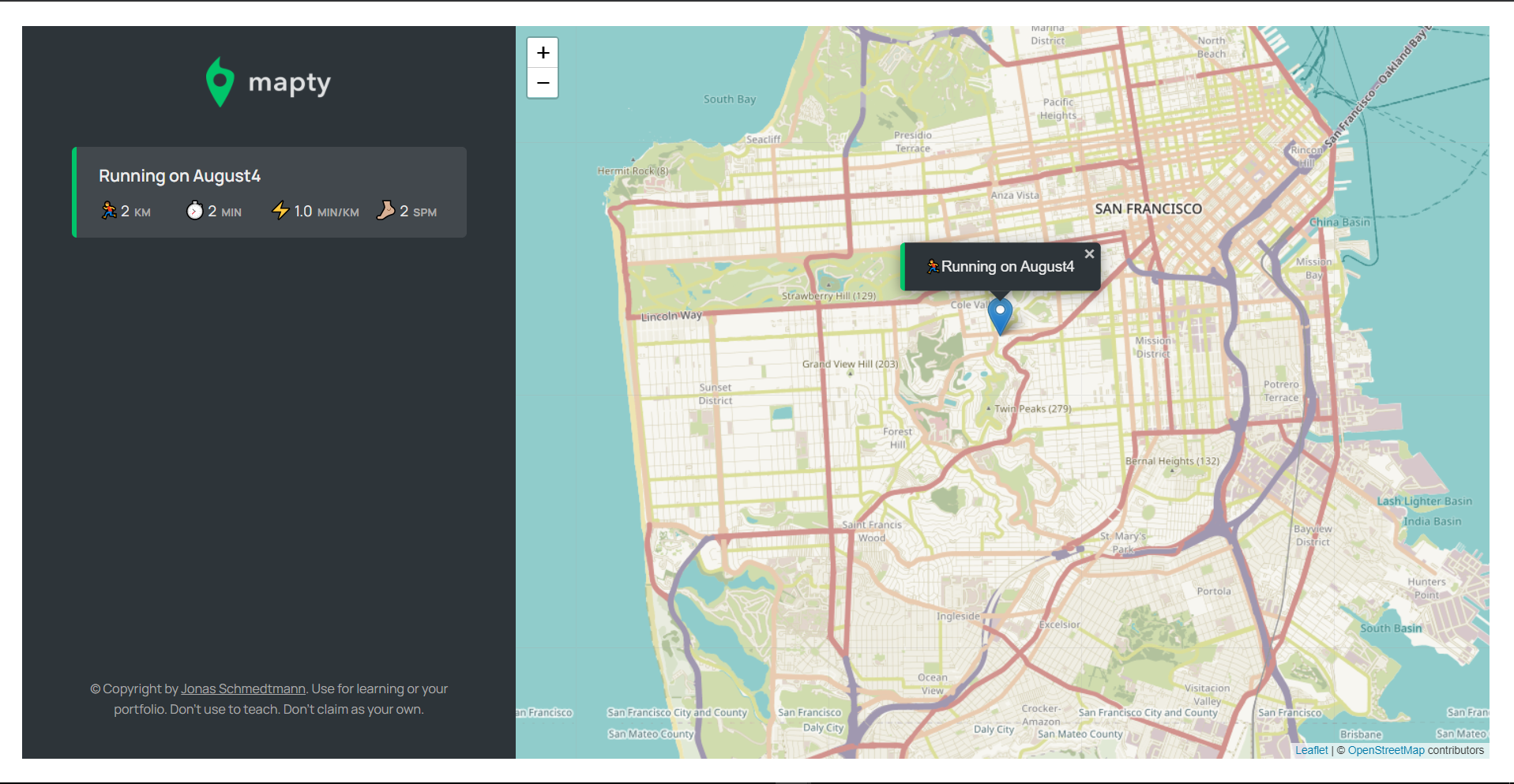 Mapty project preview
